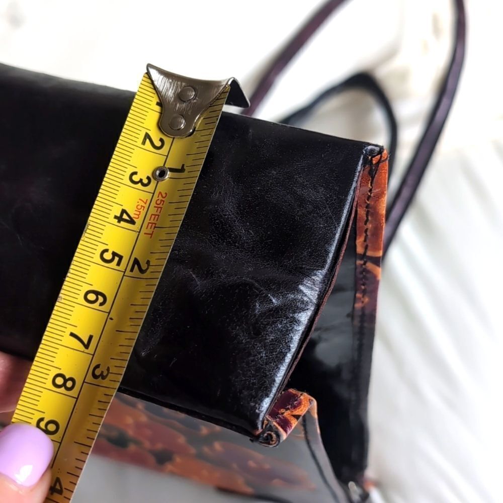 100% Genuine Leather Plum Colored 🏵️Flower Power -Vintage Leather Handbag/Tote - Picture 13 of 15